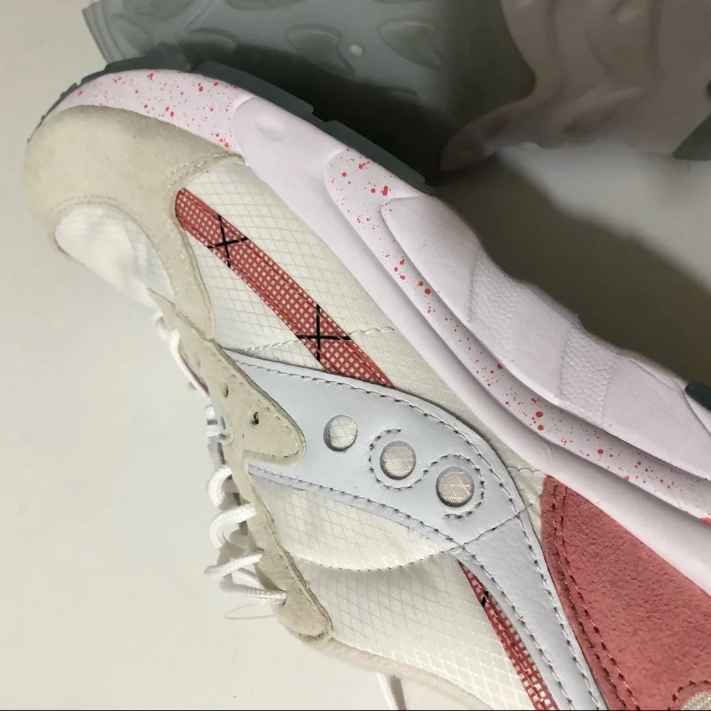 NEW Saucony Leather Suede Aya Peaches and Cream Sneakers 9 - Picture 10 of 14